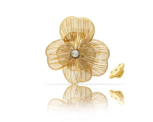 Pin Colibra  kwiatuszek z kryształkiem 