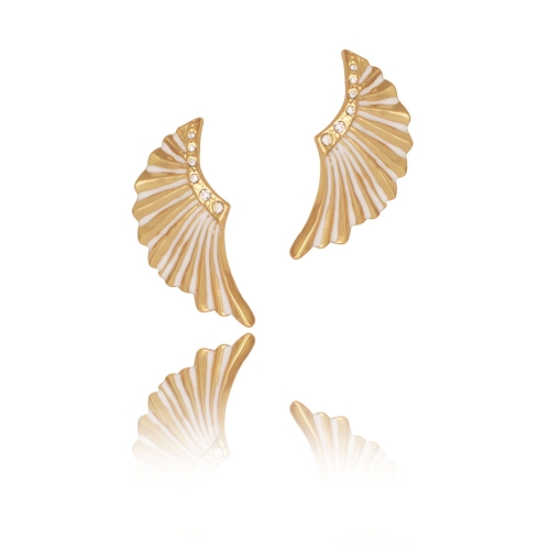 Kolczyki Colibra falbanki z kryształami 