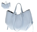 Skórzana torba shopperka Laura Biaggi – Light blue