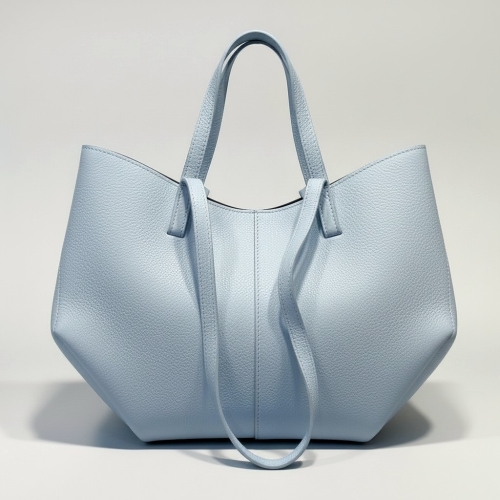 Skórzana torba shopperka Laura Biaggi – Light blue