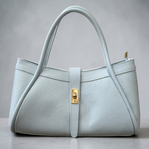 Torebka skóra naturalna niebieska Laura Biaggi