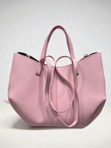 Skórzana torba shopperka Laura Biaggi – róż