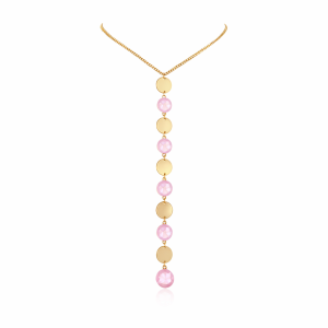 Naszyjnik tył - przód z okrągłymi kryształami i blaszkami Colibra